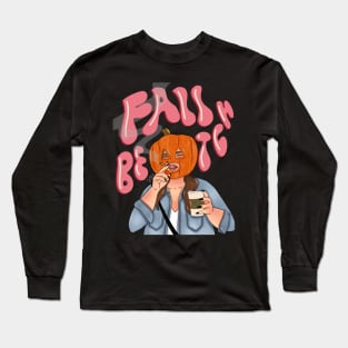 Fall Betch Mood Pumpkin Head Girl Long Sleeve T-Shirt